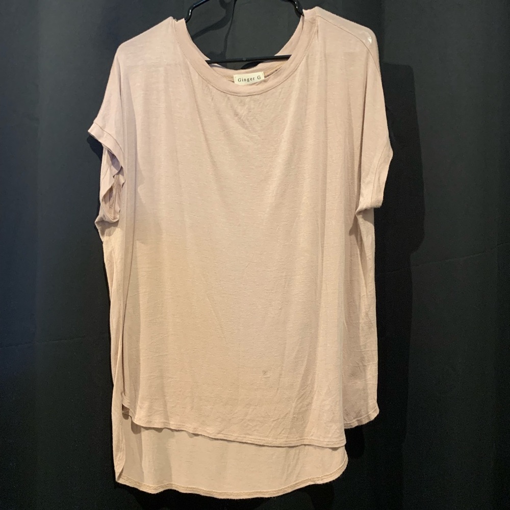 Tan short sleeve shirt. Size XL